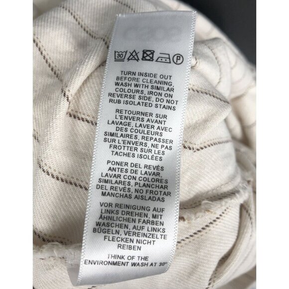 Asos Striped Linen Blend Trousers Womens 12 Beach Boho Vacation Resort Summer - Picture 7 of 10